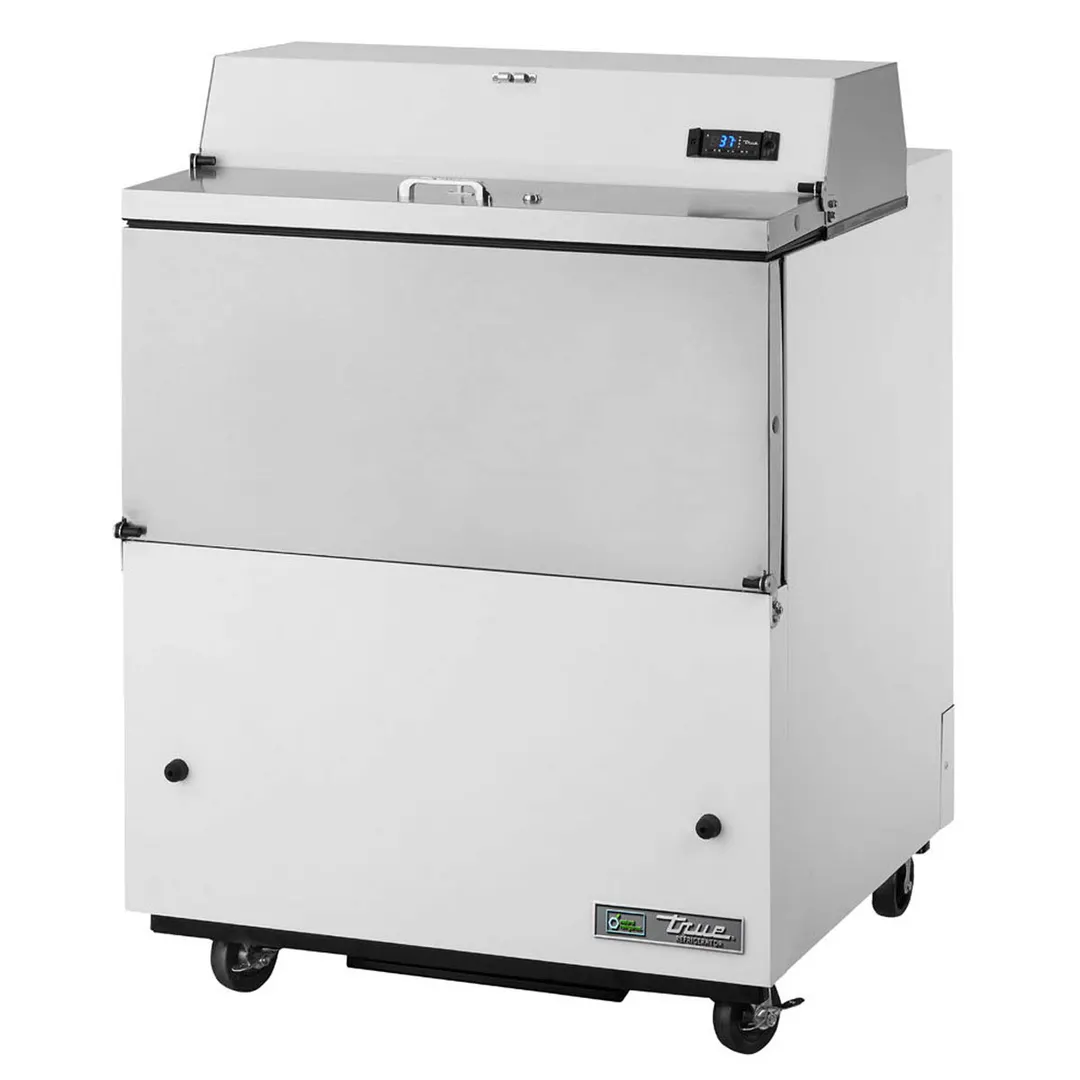 True TMC-34-DS-HC 34" Dual Sided Milk Cooler, Forced Air, 8 Crates Capacity