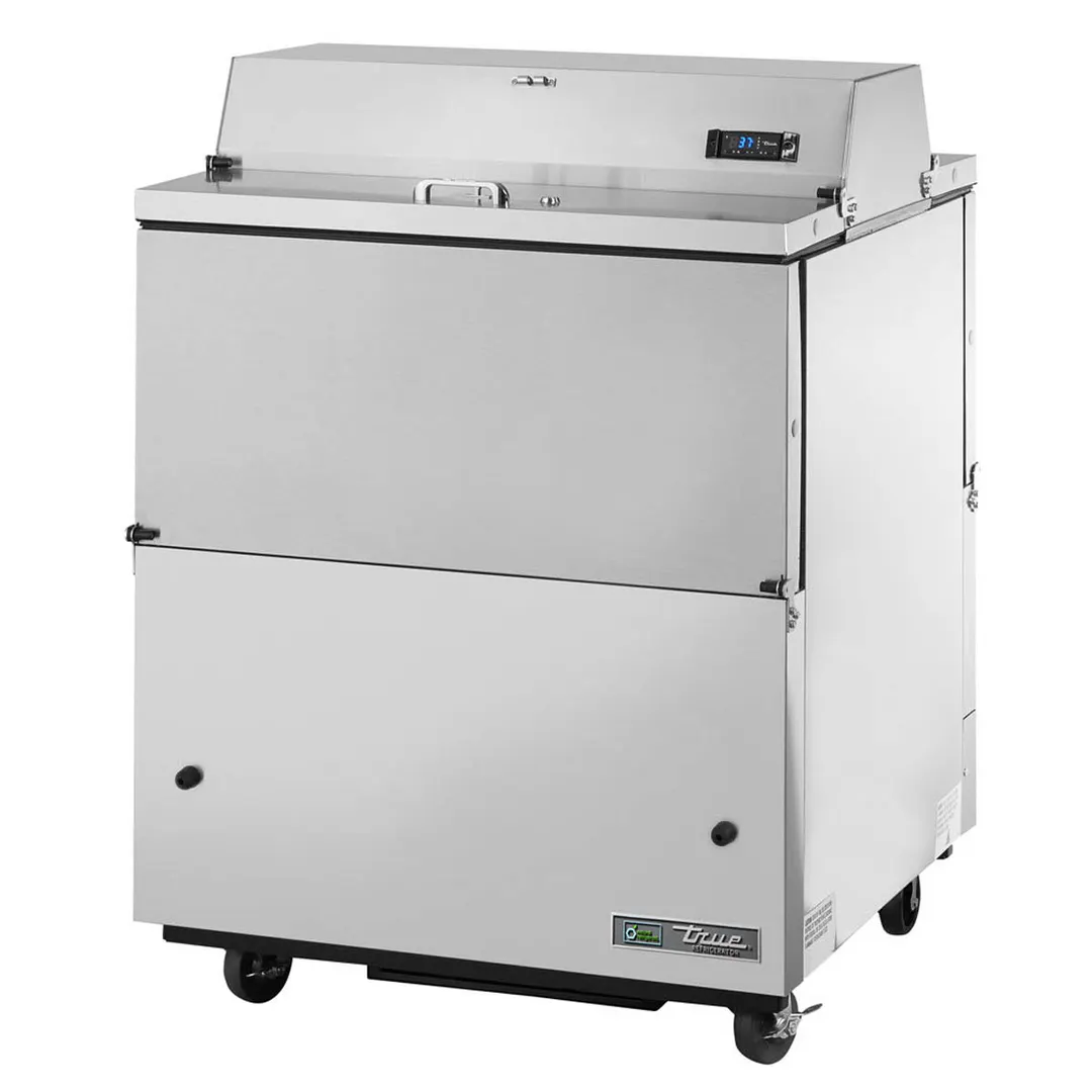 True TMC-34-DS-SS-HC 34" Dual Sided Milk Cooler, Forced Air, 8 Crates Capacity