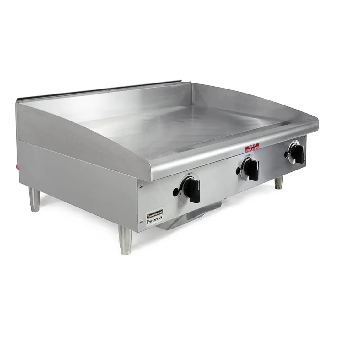 Toastmaster TMGM36 36" Countertop Manual Gas Griddle, 3/4" Steel Plate, 60.000 BTU