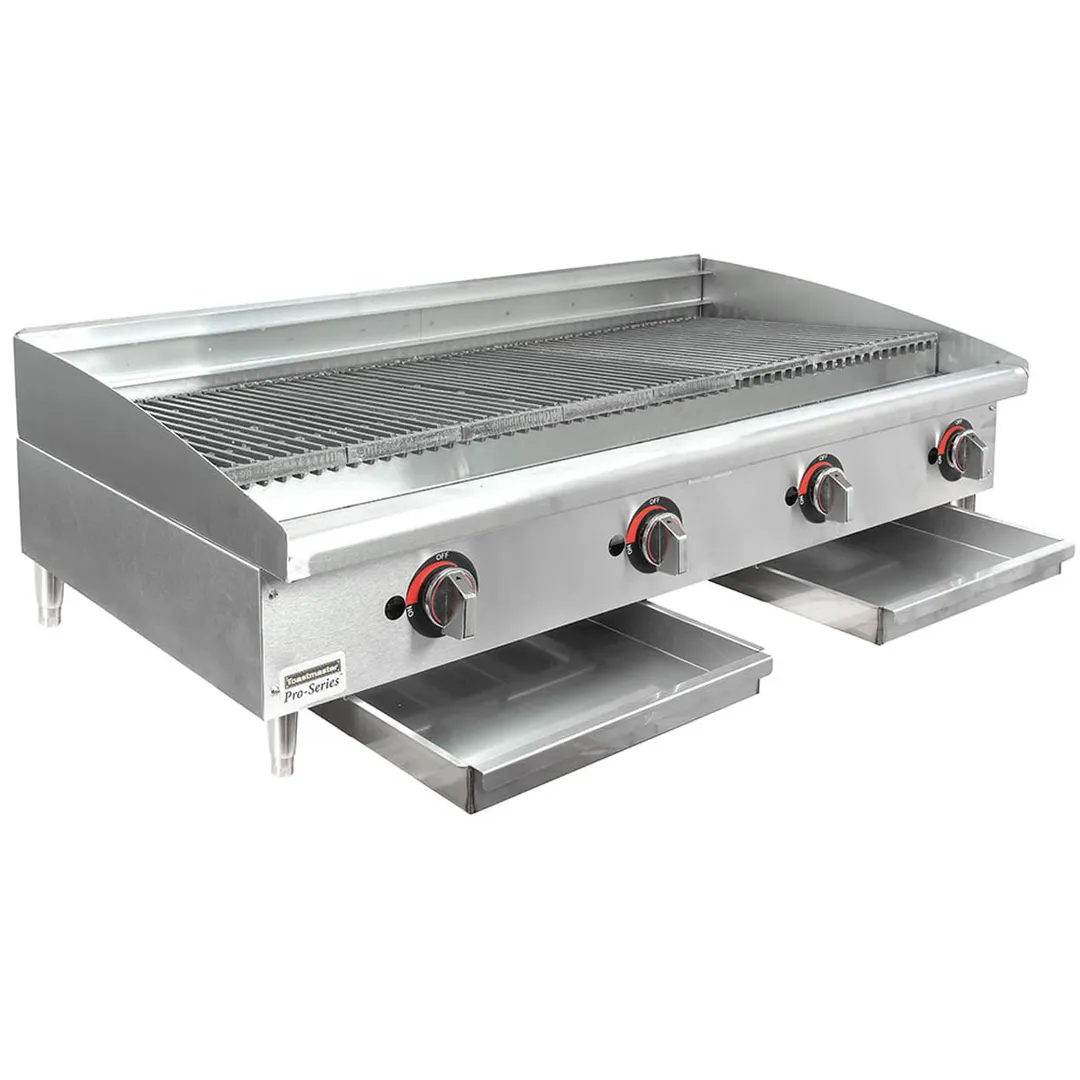 Toastmaster TMRC48 48" Countertop Gas Radiant Charbroiler w/ (4) Burners, 120.000 BTU