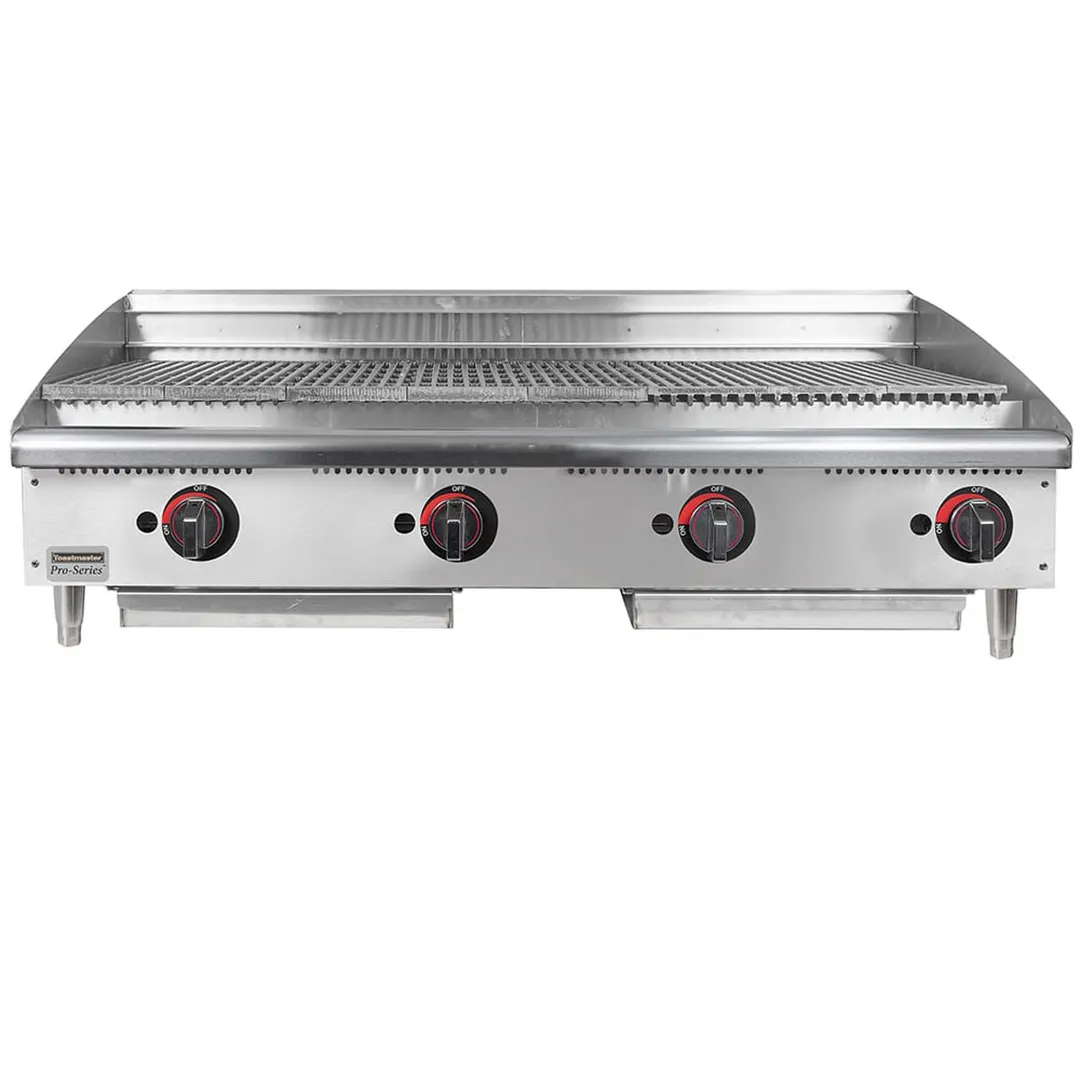 Toastmaster TMRC48 48" Countertop Gas Radiant Charbroiler w/ (4) Burners, 120.000 BTU