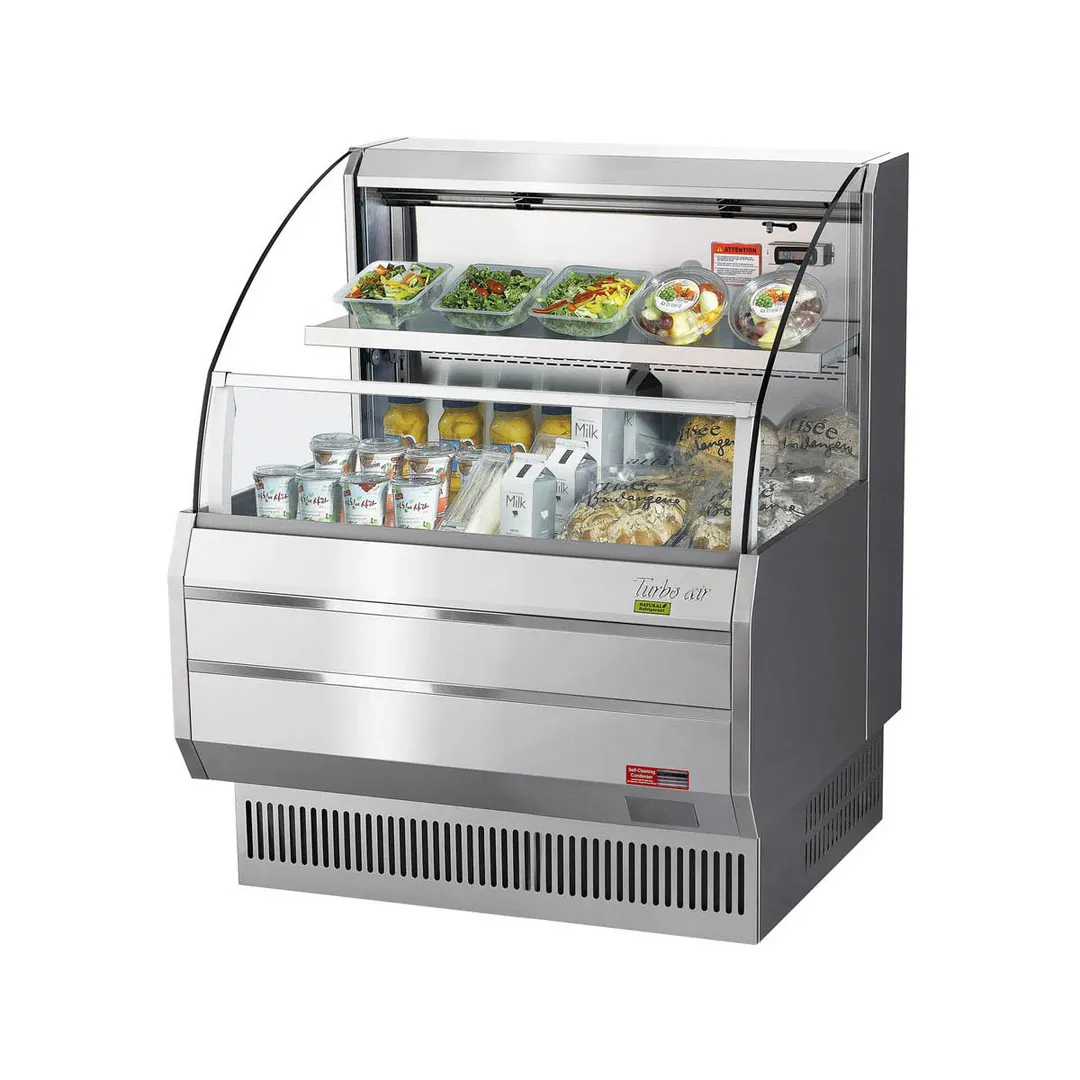 Turbo Air TOM-30LS-N 28" Horizontal Open Air Merchandiser, Stainless Steel, Self-Contained, 1 Shelf