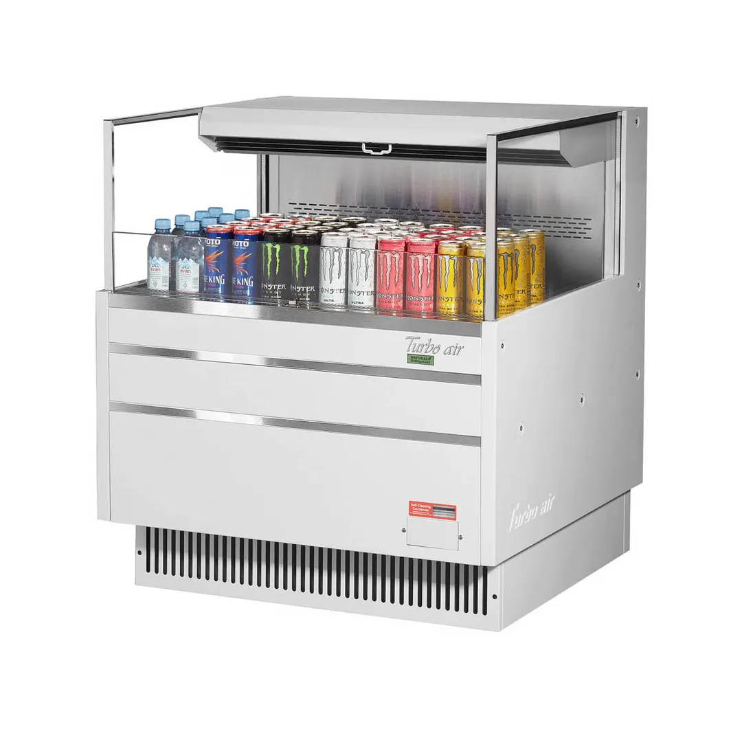 Turbo Air TOM-36L-UF-W(B)-1S-N 34" Horizontal Open Air Merchandiser, Specify Exterior, Self-Contained