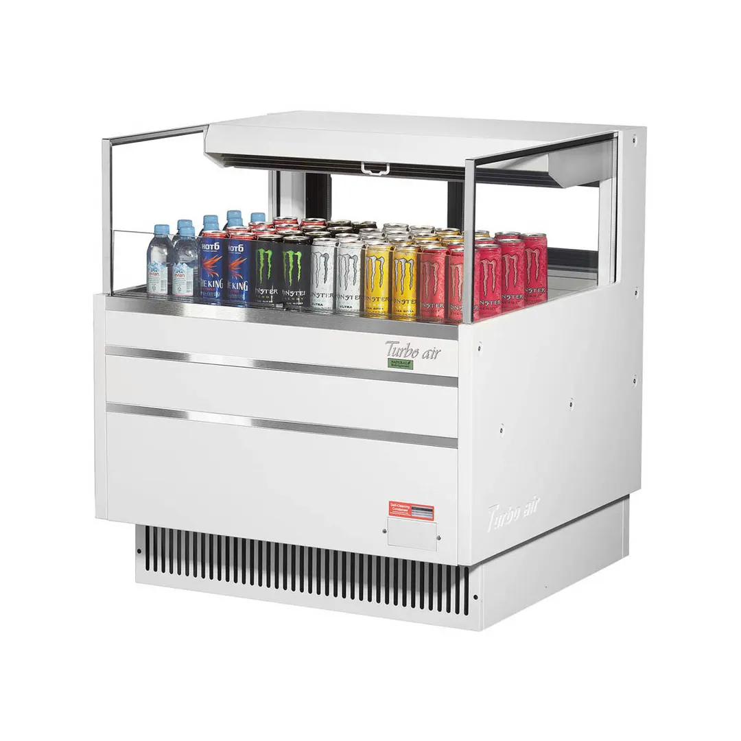 Turbo Air TOM-36L-UFD-W(B)-1S-N 34" Horizontal Open Air Merchandiser, Specify Exterior, Self-Contained