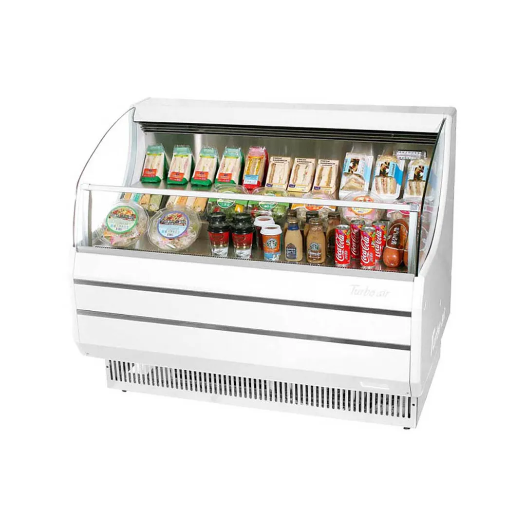 Turbo Air TOM-40SW-N 39" Horizontal Open Air Merchandiser in White, Self-Contained, 3 Shelves, 6.7 cu. ft.