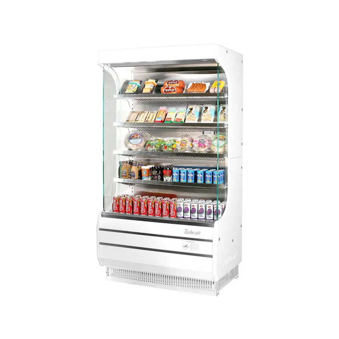 Turbo Air TOM-40W(B)-N 39" Vertical Open Air Merchandiser, Specify Exterior, Self-Contained, 4 Shelves