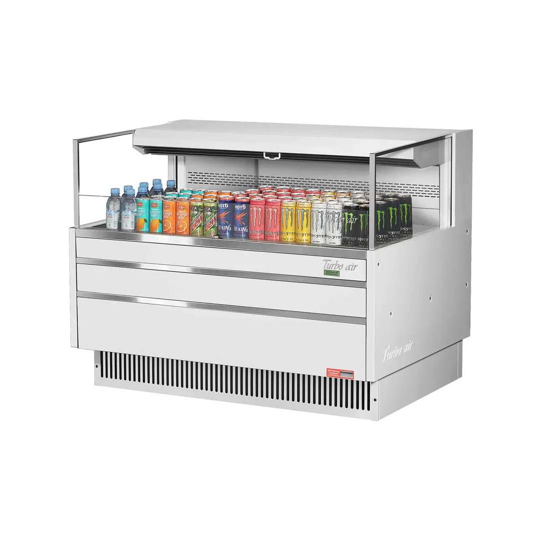Turbo Air TOM-48L-UF-W(B)-1S-N 46" Horizontal Open Air Merchandiser, Specify Exterior, Self-Contained