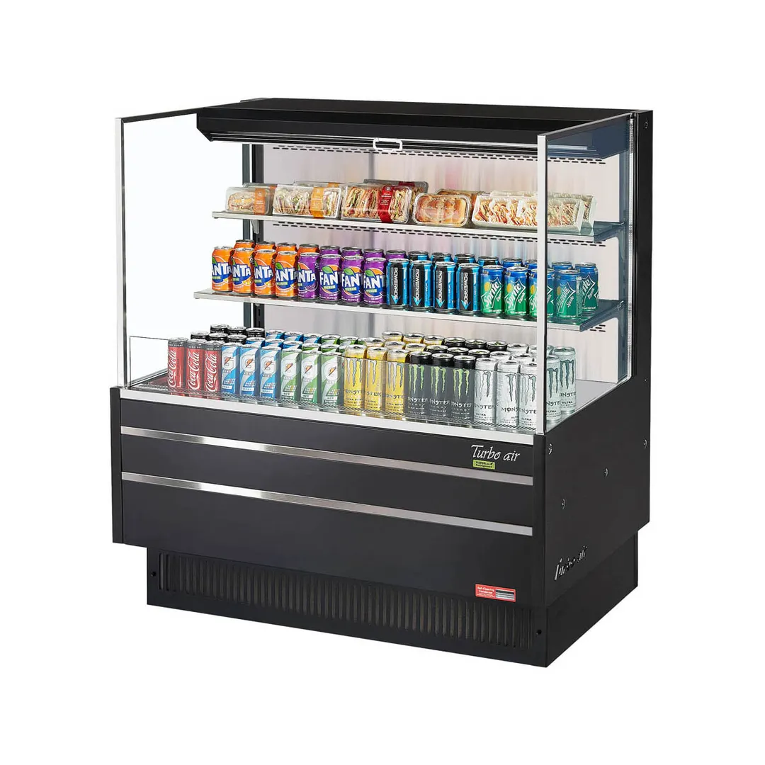 Turbo Air TOM-48L-UF-W(B)-3S-N 46" Horizontal Open Air Merchandiser, Specify Exterior, Self-Contained