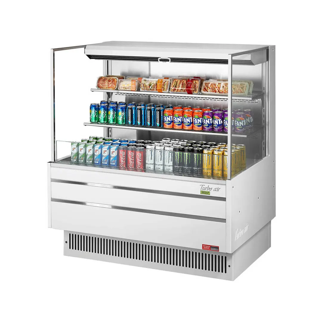Turbo Air TOM-48L-UF-W(B)-3S-N 46" Horizontal Open Air Merchandiser, Specify Exterior, Self-Contained