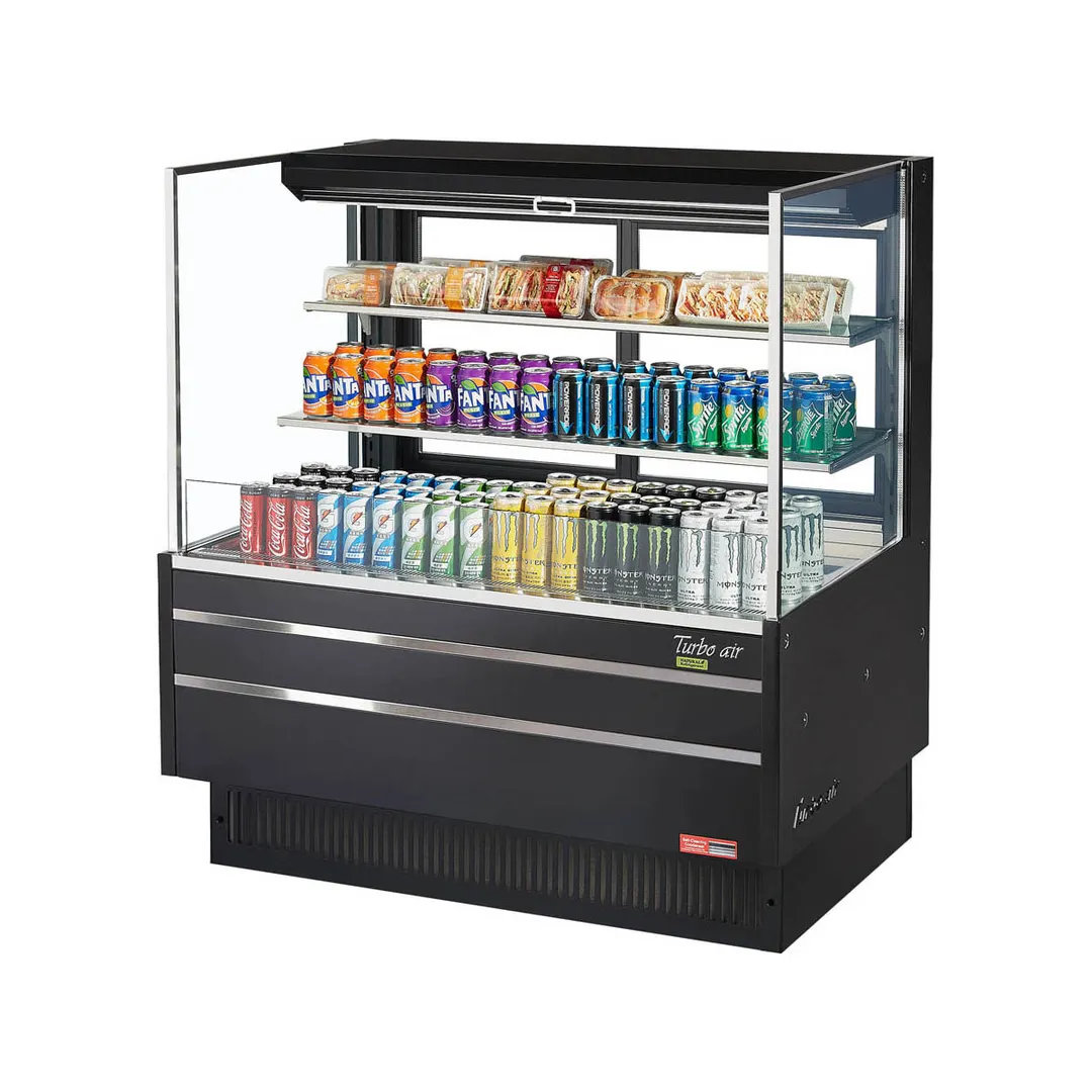 Turbo Air TOM-48L-UFD-W(B)-3S-N 46" Horizontal Open Air Merchandiser, Specify Exterior, Self-Contained