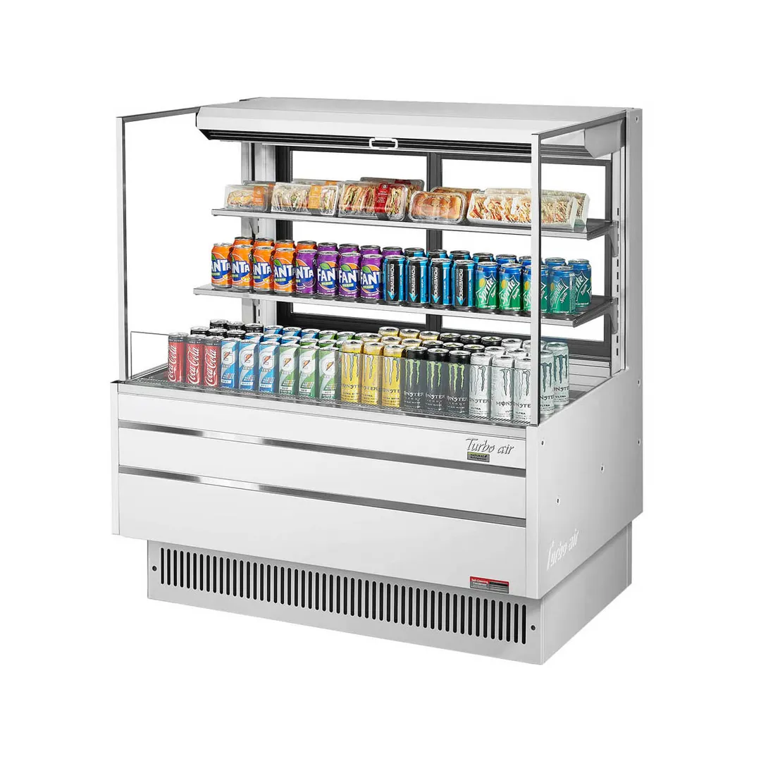 Turbo Air TOM-48L-UFD-W(B)-3S-N 46" Horizontal Open Air Merchandiser, Specify Exterior, Self-Contained