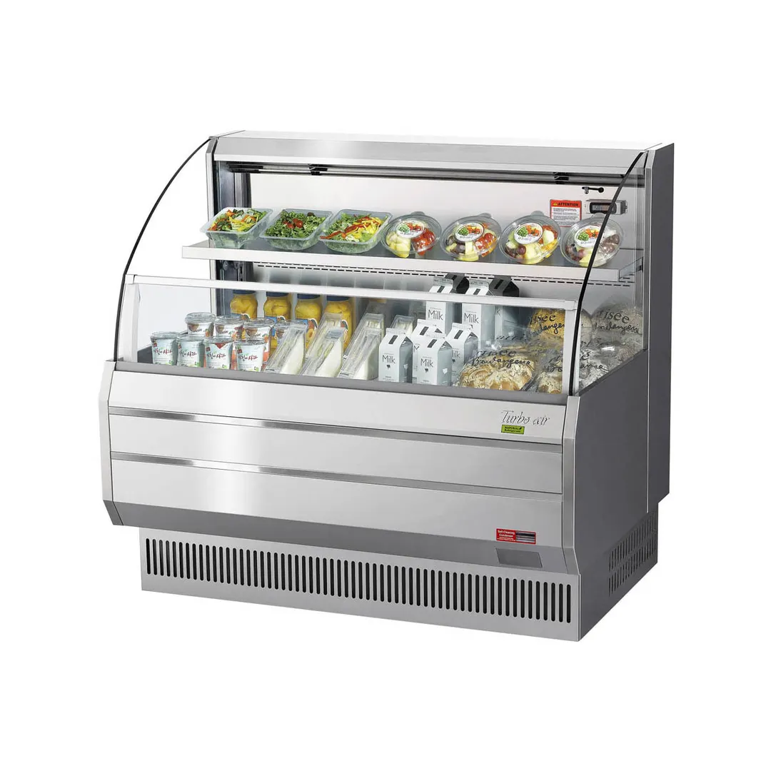 Turbo Air TOM-50LS-N 50" Horizontal Open Air Merchandiser, Stainless Steel, Self-Contained, 1 Shelf