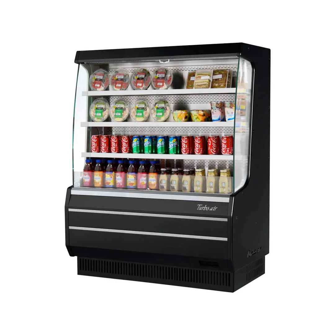 Turbo Air TOM-50MW(B)-N 50" Vertical Open Air Merchandiser, Specify Exterior, Self-Contained, 3 Shelves