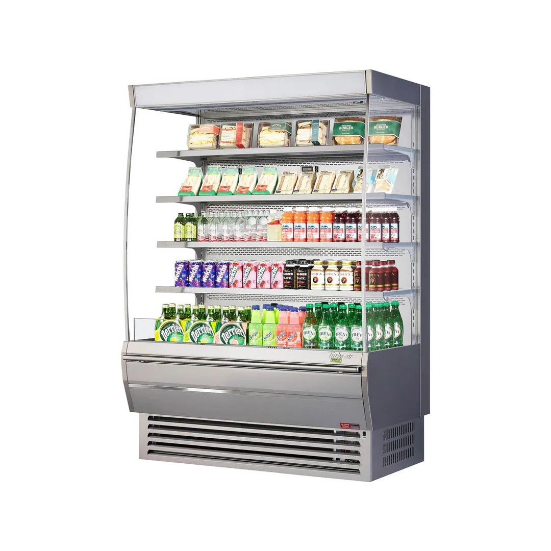 Turbo Air TOM-60DXS-N 60" Vertical Extra Deep Open Air Merchandiser, Stainless Steel, Self-Contained, 4 Shelves
