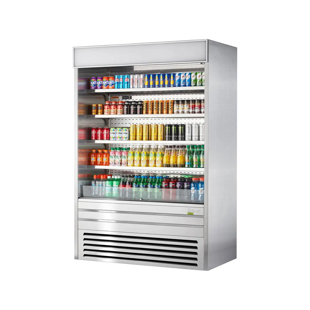 Turbo Air TOM-60ES-N 60" Vertical Open Air Merchandiser, Stainless Steel, Self-Contained, 4 Shelves