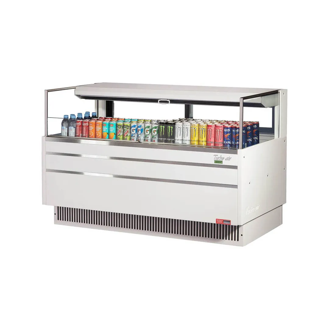 Turbo Air TOM-60L-UFD-W(B)-1S-N 58" Horizontal Open Air Merchandiser, Specify Exterior, Self-Contained