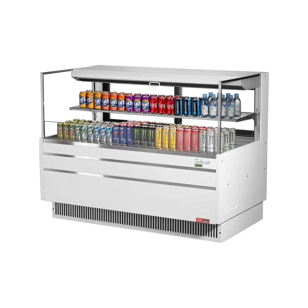 Turbo Air TOM-60L-UFD-W(B)-2S-N 58" Horizontal Open Air Merchandiser, Self-Contained, 1 Shelf