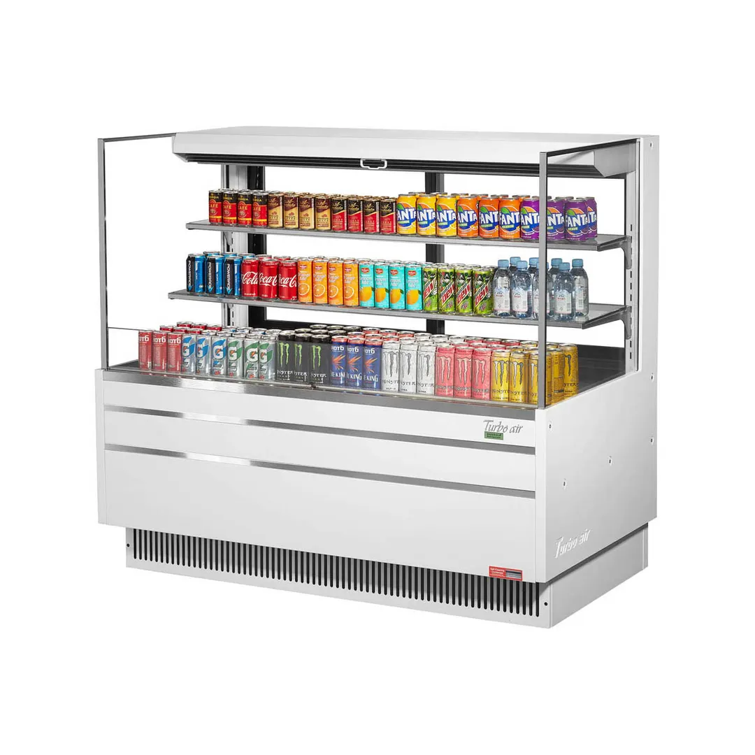 Turbo Air TOM-60L-UFD-W(B)-3S-N 58" Horizontal Open Air Merchandiser, Specify Exterior, Self-Contained, 2 Shelves