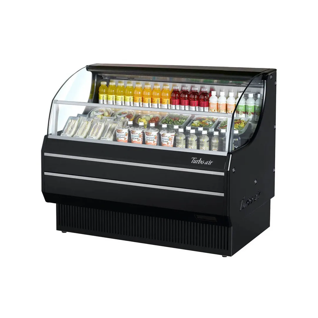 Turbo Air TOM-60SW-N 63" Horizontal Open Air Merchandiser in White, Self-Contained, 3 Shelf