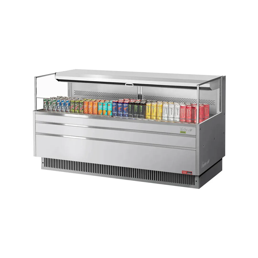 Turbo Air TOM-72L-UF-S-1S-N 70" Horizontal Open Air Merchandiser, Stainless Steel, Self-Contained, Deck Only
