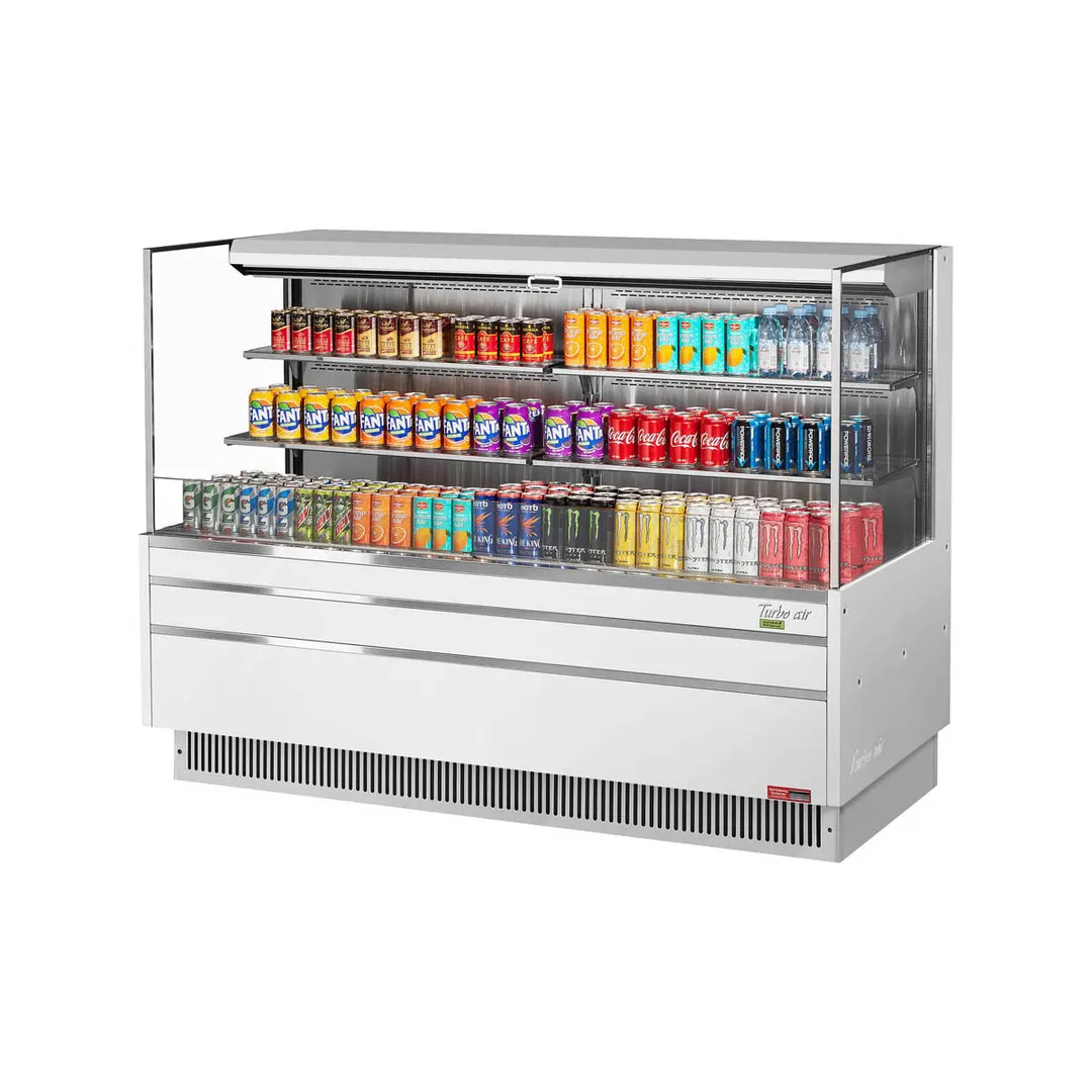 Turbo Air TOM-72L-UF-W(B)-3S-N 70" Horizontal Open Air Merchandiser, Self-Contained, 2 Shelves