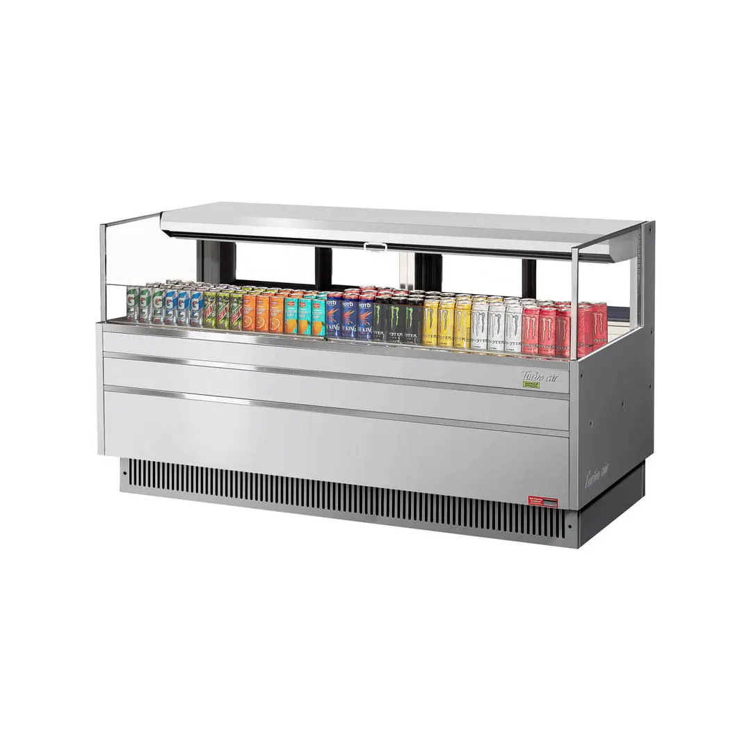Turbo Air TOM-72L-UFD-S-1S-N 70" Horizontal Open Air Merchandiser, Stainless Steel, Self-Contained
