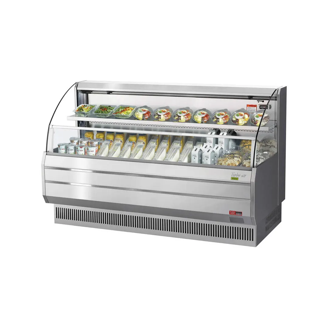 Turbo Air TOM-75LS-N 75" Horizontal Open Air Merchandiser, Stainless Steel, Shelf-Contained, 2 Shelves