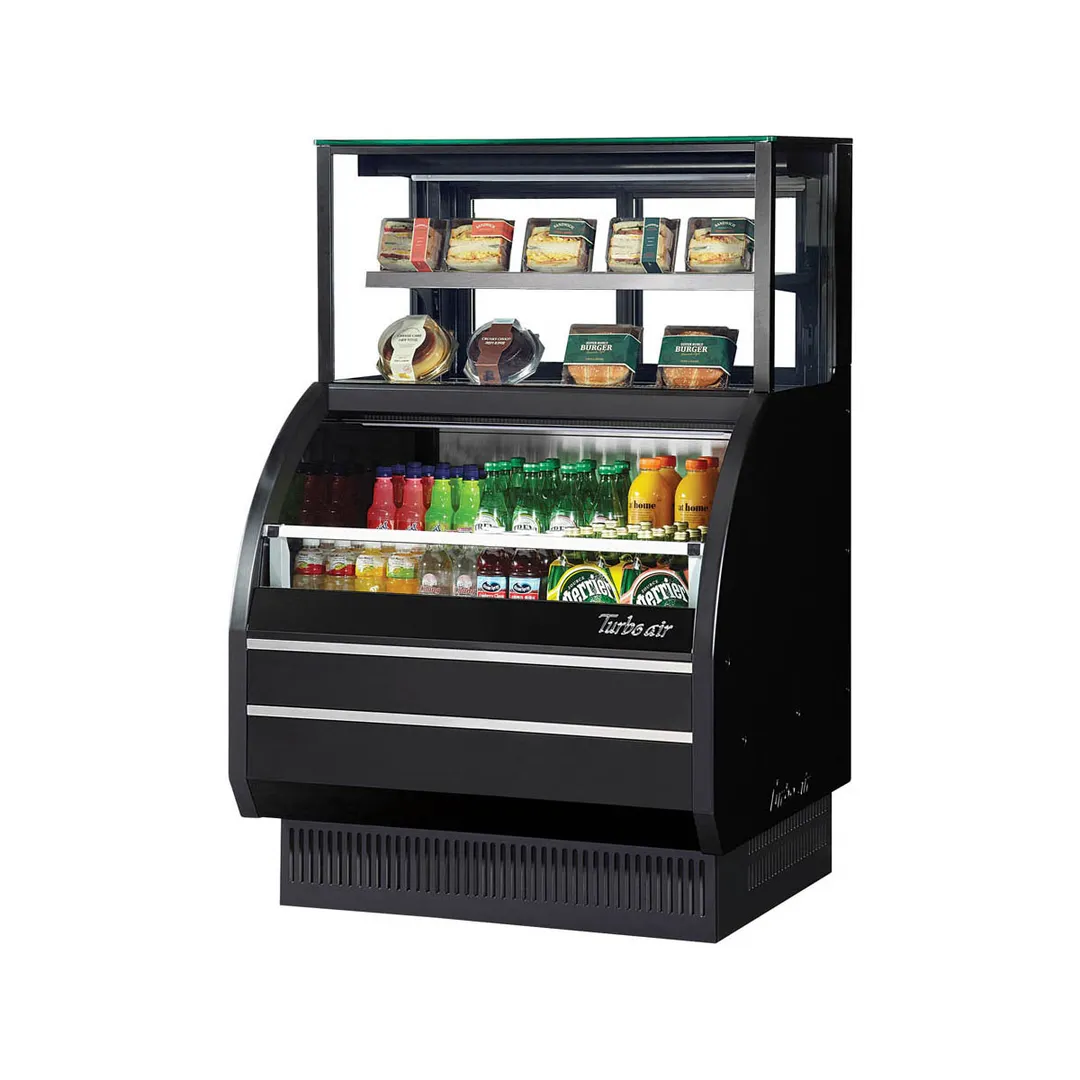 Turbo Air TOM-W-40SB-UF-N 38" Horizontal Combination Open Air Merchandiser, Stainless Steel, Self-Contained