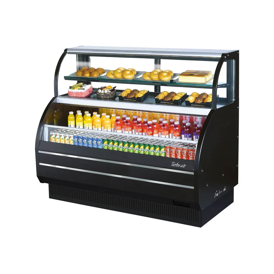 Turbo Air TOM-W-60SB-N 62" Horizontal Combination Open Air Merchandiser in Black, Self-Contained