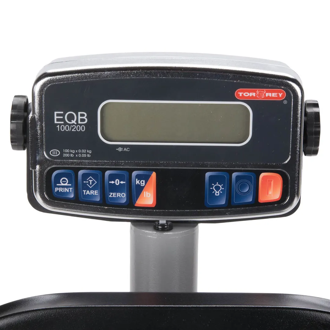 Tor-Rey EQB-100/200 Scale 200 LBS 0.05 LBS Precision 15x19" Platter 1 1/4" Backlit Display Lead-Free Finish