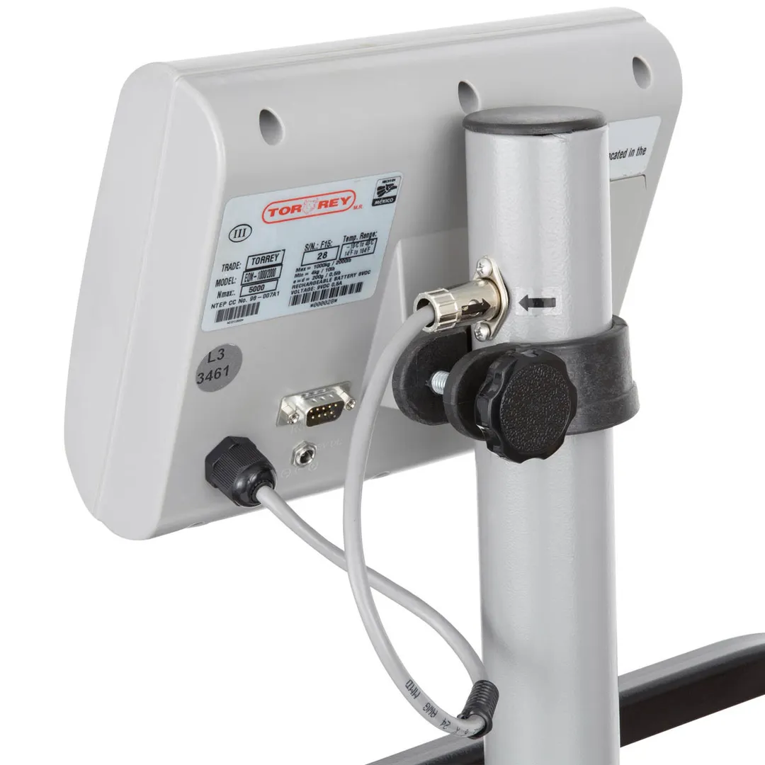 Tor-Rey EQM-1000/2000 Scale – 2000 lb / 1000 kg, 0.1 lb / 0.05 kg Accuracy, Steel, LCD, 100‑hr Battery, Tare
