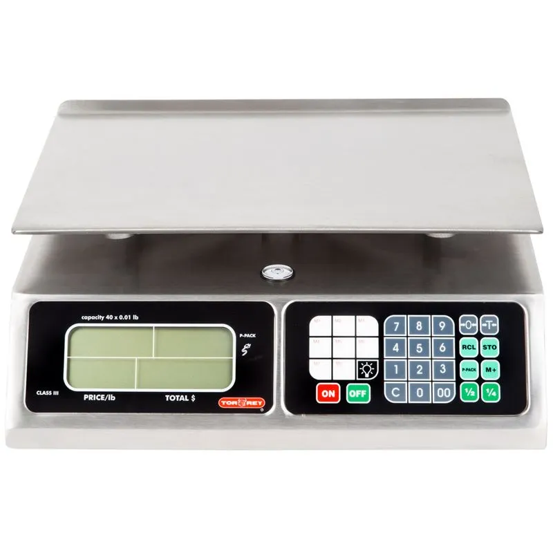 Tor-Rey PC-40L Legal for Trade Scale, 40LBx0.01LB Capacity, Stainless Steel Cabinet and 11x14" Platter