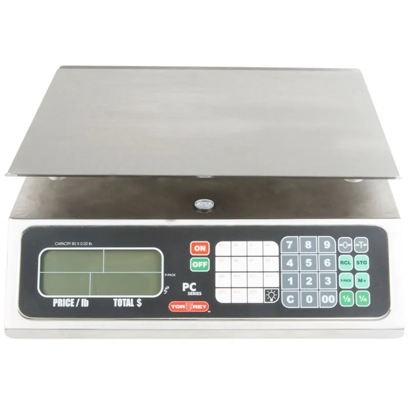 Tor-Rey PC-80L Scale – 80LB Capacity, 0.02LB Accuracy, Stainless Steel Cabinet, 11x14” Platter, Battery