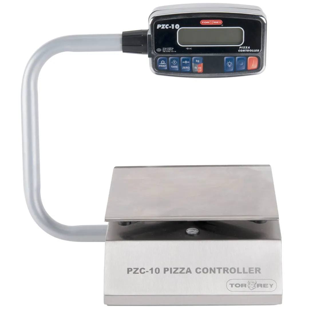 Tor-Rey PZC-10/20 Portion Scale – 10 kg/20 lb, 0.002 kg/0.005 lb, 8x11 Steel Platter, Tare Pedal, Rechargeable