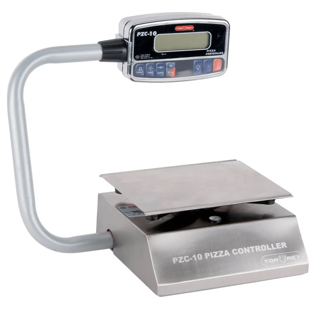 Tor-Rey PZC-10/20 Portion Scale – 10 kg/20 lb, 0.002 kg/0.005 lb, 8x11 Steel Platter, Tare Pedal, Rechargeable
