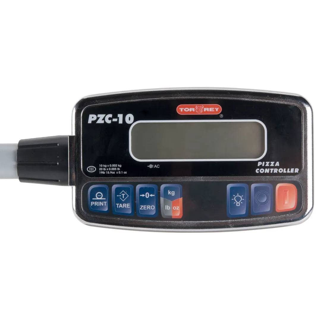 Tor-Rey PZC-10/20 Portion Scale – 10 kg/20 lb, 0.002 kg/0.005 lb, 8x11 Steel Platter, Tare Pedal, Rechargeable