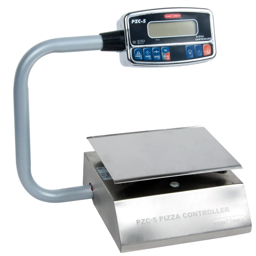 Tor-Rey PZC-5/10 Portion Scale, 5kg/10lb, .001kg/.002lb Precision, 8x11" Stainless Platter, Foot Tare Pedal LCD