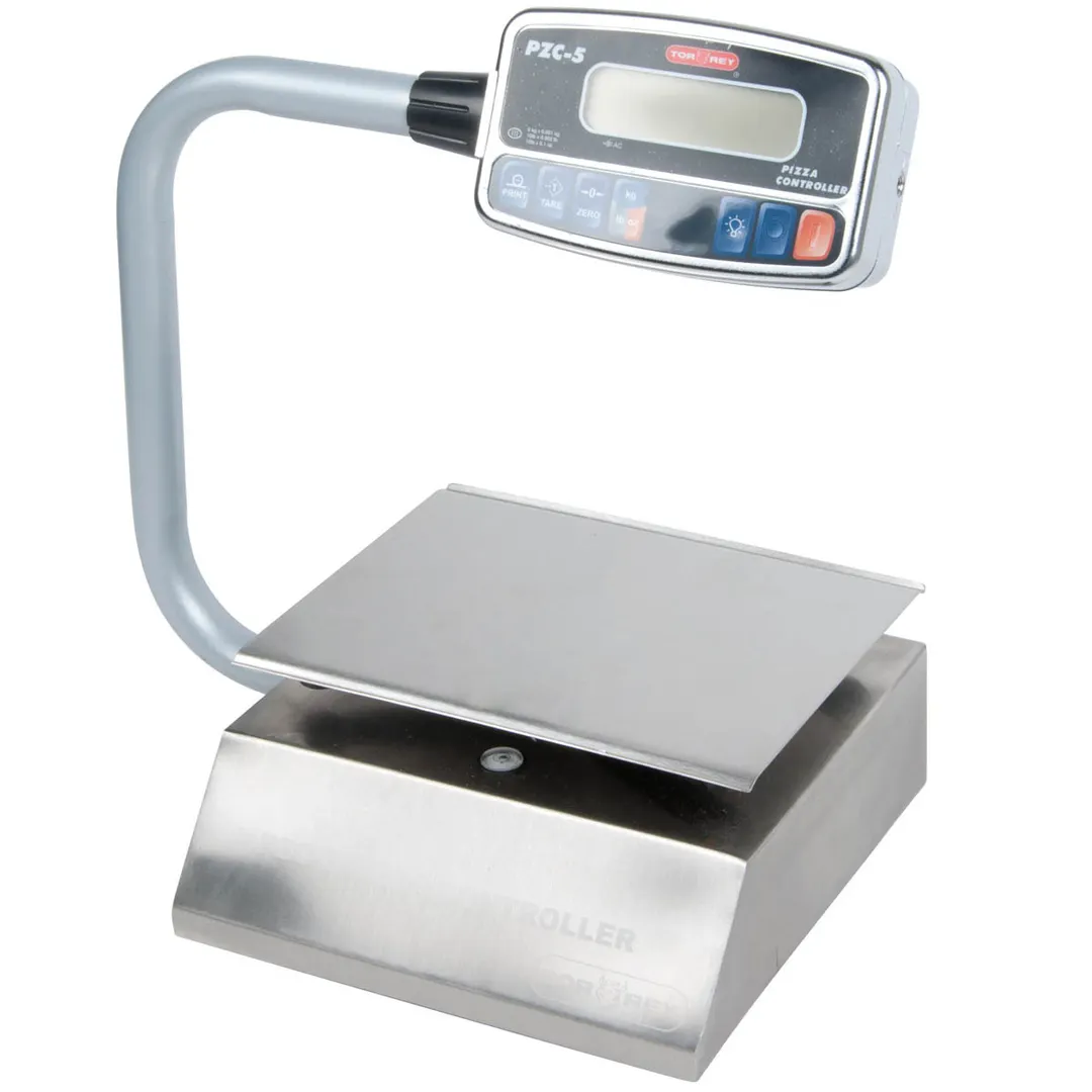 Tor-Rey PZC-5/10 Portion Scale, 5kg/10lb, .001kg/.002lb Precision, 8x11" Stainless Platter, Foot Tare Pedal LCD