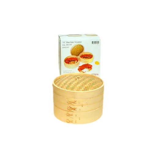 Town 34210 10" Bamboo Steamer Set, 2 Steamers + 1 Cover, Commercial Kitchen Smallwares - Set