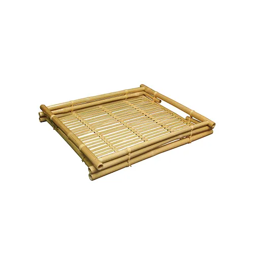 Town 34248/DZ Serving Tray, 14" x 11", Rectangle, Bamboo, Naturals, with Built In Handles - 1 Dozen