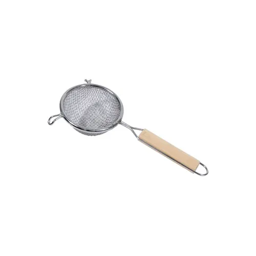 Town 42404S Strainer – 4" Bowl, Double Mesh, Stainless Steel Construction, Wood Handle
