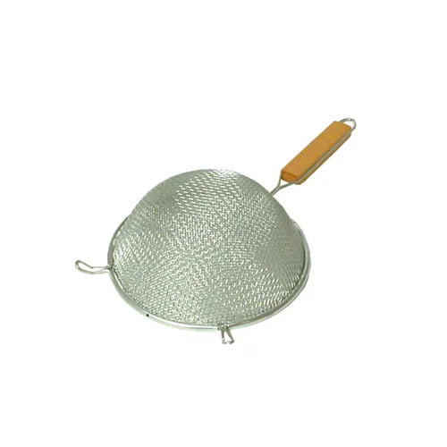 Town 42408S Strainer – 8" Bowl, Double Coarse & Fine Mesh, 6-1/4" Wood Handle, 18/8 Stainless Steel