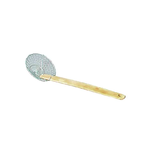 Town 42604/DZ Skimmer - 4" Dia, 9" Bamboo Handle, Round Coarse Mesh Stainless Steel, 1 Dozen