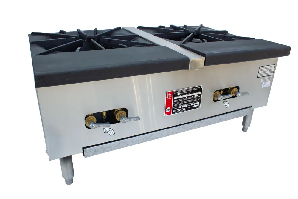 Town SR-24-G-2X-SS 38" (3) Ring Burner Gas Stock Pot Range
