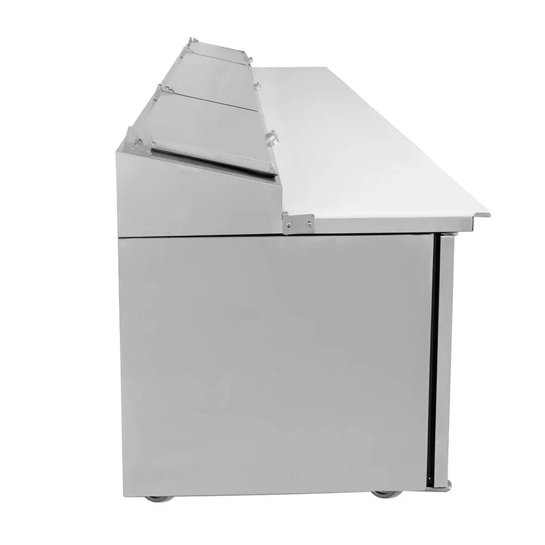 True TPP-AT2-93-HC 93" Refrigerated Pizza Prep Table w/ 3 Doors, (12) 1/3 Pans