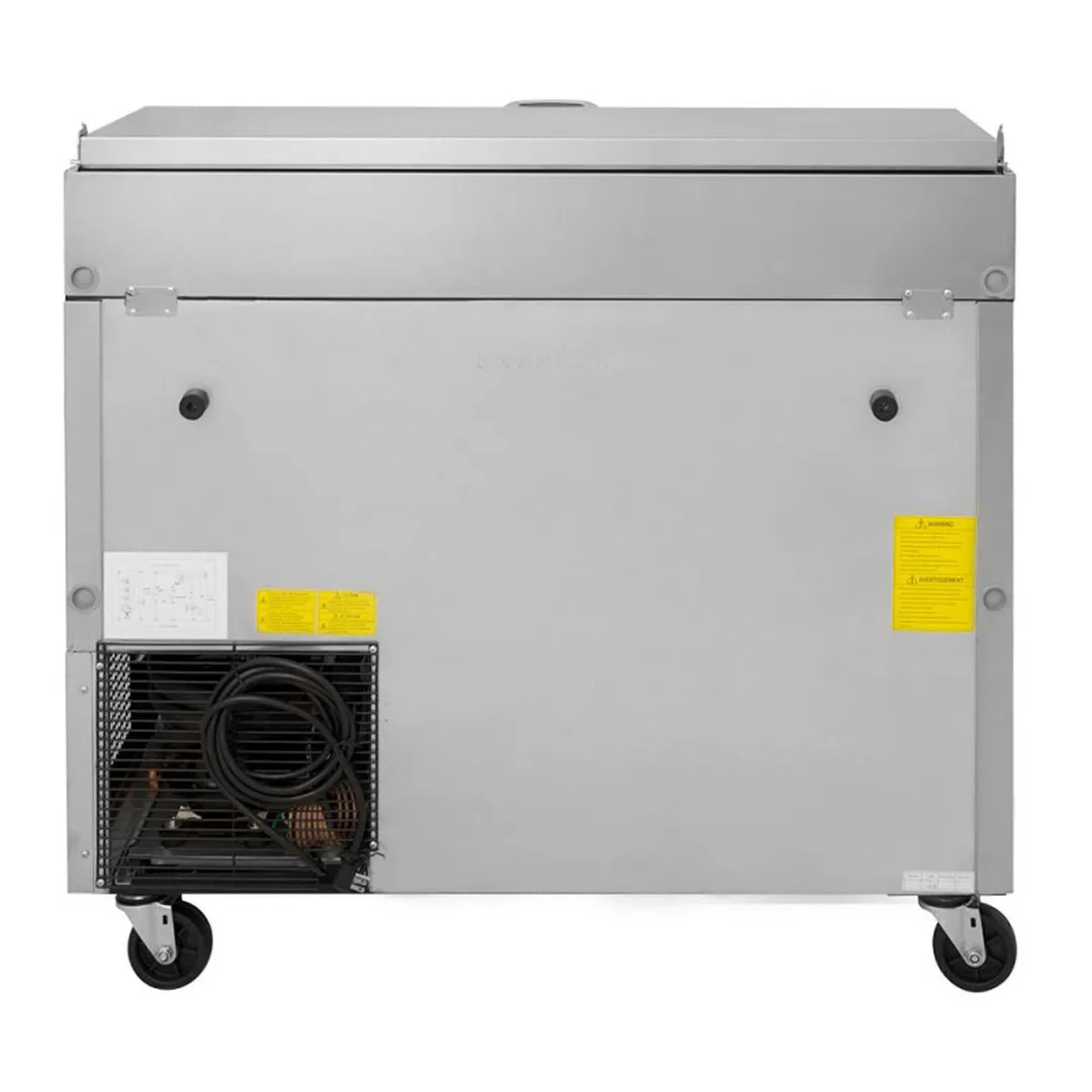 Turbo Air TPR-44SD-N 44" 1 Door Refrigerated Pizza Prep Table, 6 Condiment Pan, 14 cu. ft.