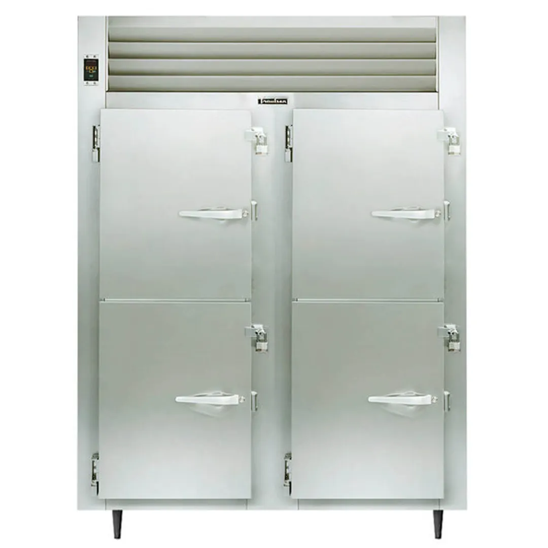 Traulsen AHT232D-HHS 48" 2-Section Reach-In Refrigerator w/ 4 Solid Half-Doors, Remote, 42 cu. ft.