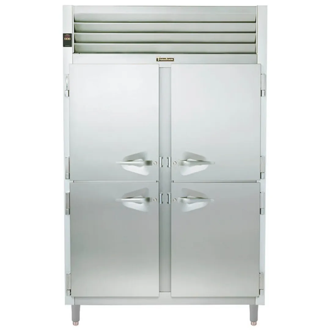 Traulsen AHT232WP-HHS 58" 2-Section Pass-Thru Refrigerator w/ 8 Half Solid Doors, Remote, 53.38 cu. ft.