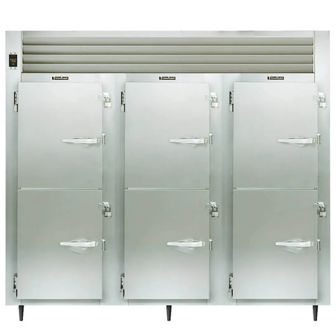 Traulsen AHT332N-HHS 76" 3-Section Reach-In Refrigerator w/ 6 Solid Half-Doors, Remote, 69.5 cu. ft.