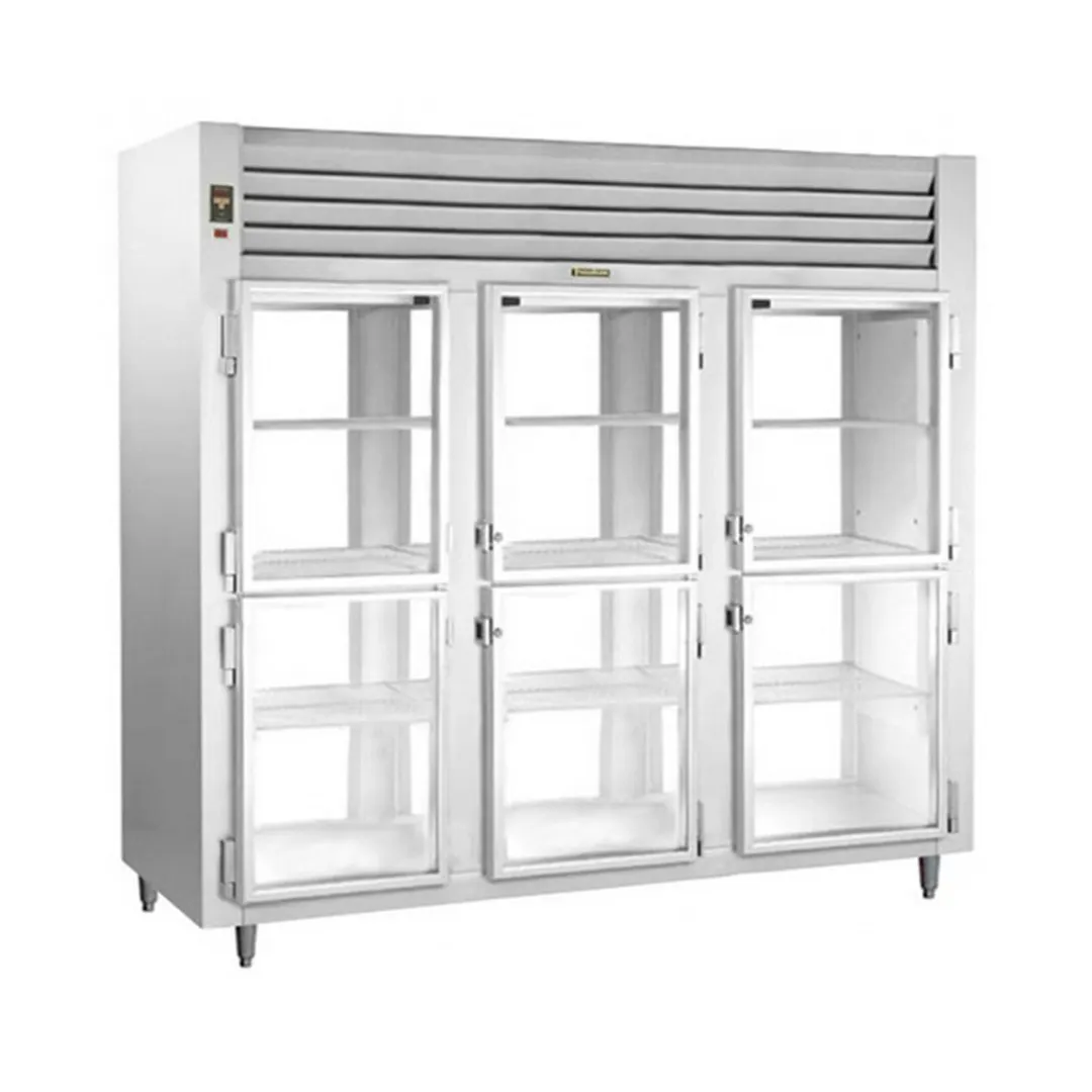 Traulsen AHT332NP-HHG 76" 3-Section Pass-Thru Refrigerator w/ 12 Half Glass Doors, Remote, 76 cu. ft.